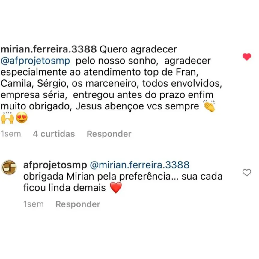 Depoimento em imagem de avaliação de cliente